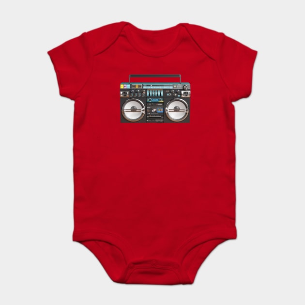 Vintage Boombox Ghettoblaster Baby Bodysuit by The WYLD Tribe